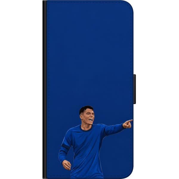 Kompatibel Tegnebogsetui til Huawei P40 lite E Silva blå - Thiago Silva i blå kamptrøje mod mørkeblå baggrund blå