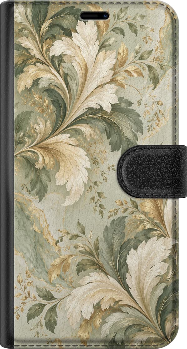 Kompatibel Tegnebogsetui til Huawei P20 Pro Salvieornament grøn