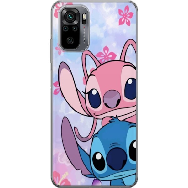 Xiaomi Redmi Note 10 Genomskinligt Skal Stitch & Angel