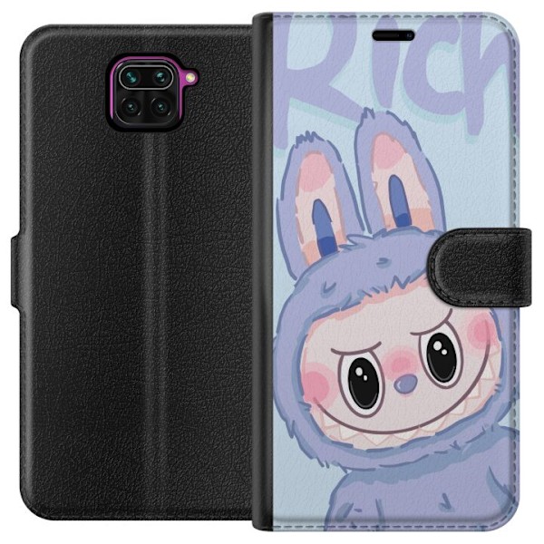 Xiaomi Redmi Note 9 Lompakkokotelo Sininen Jänis Labubu
