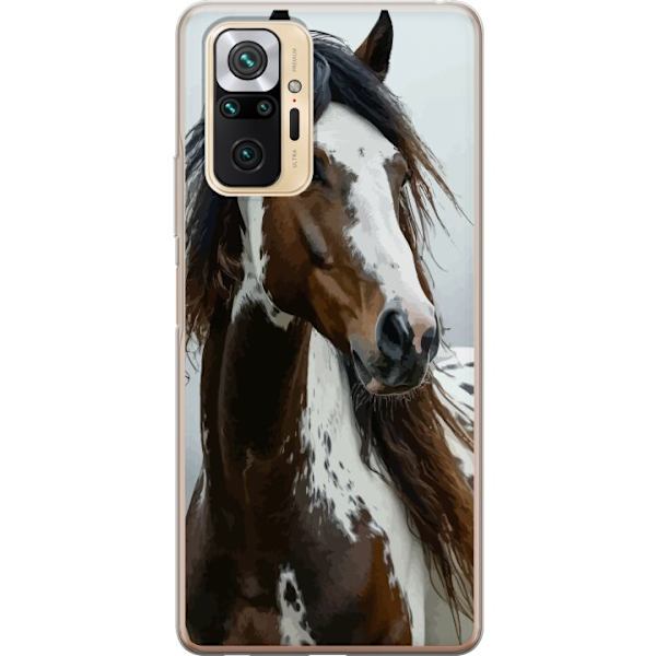 Xiaomi Redmi Note 10 Pro Genomskinligt Skal Häst Djurmotiv Grafisk Design Natur Kraftfullt Motiv Populär Väggkonst Djurtema Ridning
