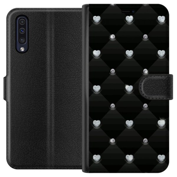 Samsung Galaxy A50 Plånboksfodral Bling Heart