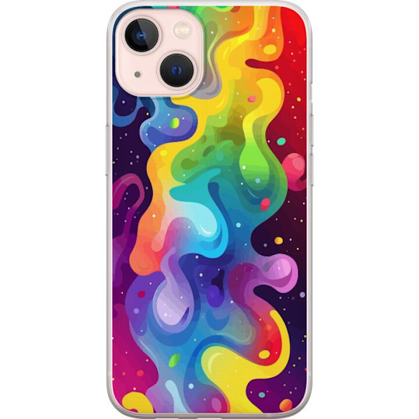 Apple iPhone 13 mini Genomskinligt Skal Color Splash Abstrakt Konst Design Färgstarkt Mönster Modern Populär Väggkonst Grafiskt Trend