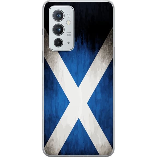 Kompatibelt Mobildeksel til OnePlus 9RT 5G Skottlands flagg med grunge effekt og blå hvit design blå