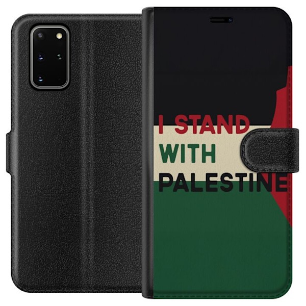 Samsung Galaxy S20+ Lompakkokotelo Pysähdy Palestiinan puolesta - solidaarisuussuunnittelu vahvalla viestillä