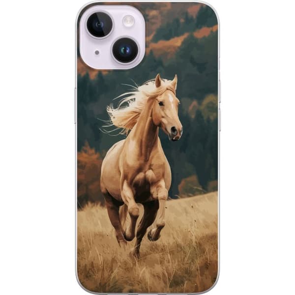 Kompatibelt Mobilskal till Apple iPhone 15 Springande Häst