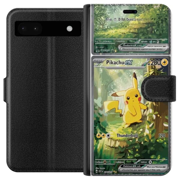 Kompatibel Tegnebogsetui til Google Pixel 6a Pikachu grøn