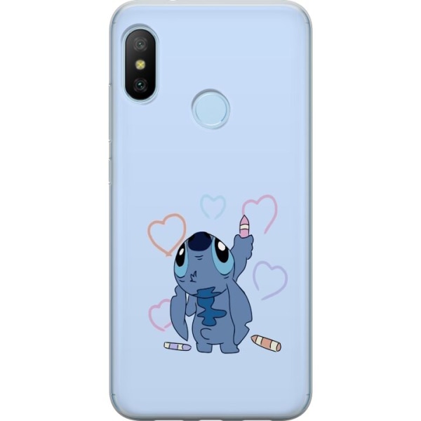 Xiaomi Mi A2 Lite Gjennomsiktig deksel Stitch Hjerter