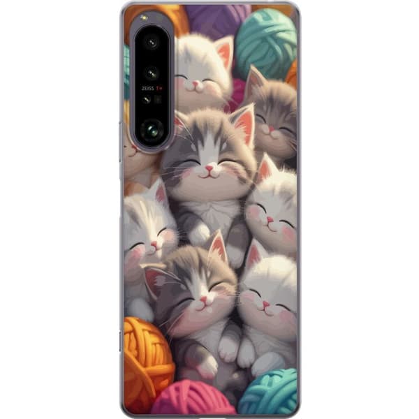 Kompatibelt Mobildeksel til Sony Xperia 1 IV Sovande kattungar beige