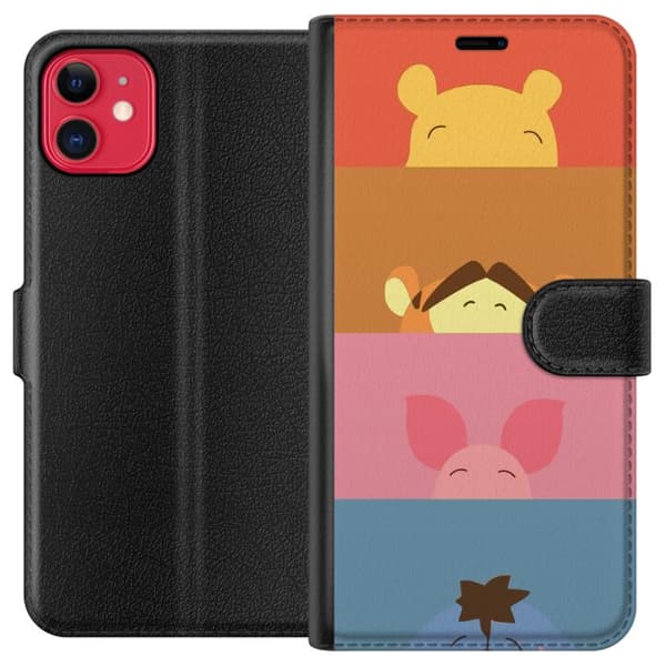 Kompatibel Tegnebogsetui til Apple iPhone 11 Minimalistisk Winnie Friends farveblokkunst