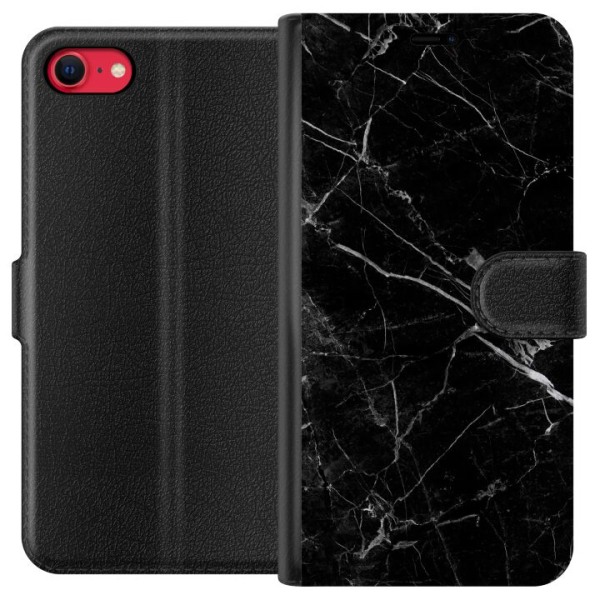 Apple iPhone 8 Plånboksfodral black marble