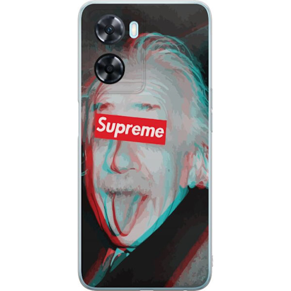 OnePlus Nord N20 SE Genomskinligt Skal Supreme Albert Einstein 3D Motiv Streetwear Design Populär Vetenskap Ikoniskt Grafiskt Urban Art