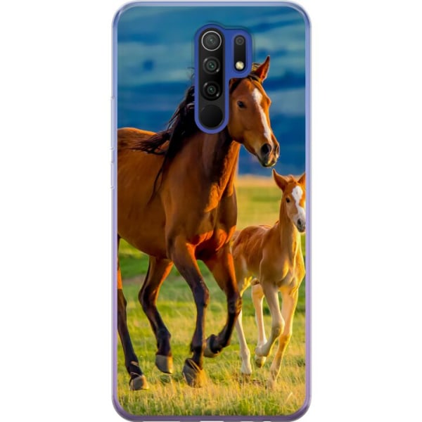 Xiaomi Redmi 9 Gennemsigtig cover Løbende heste