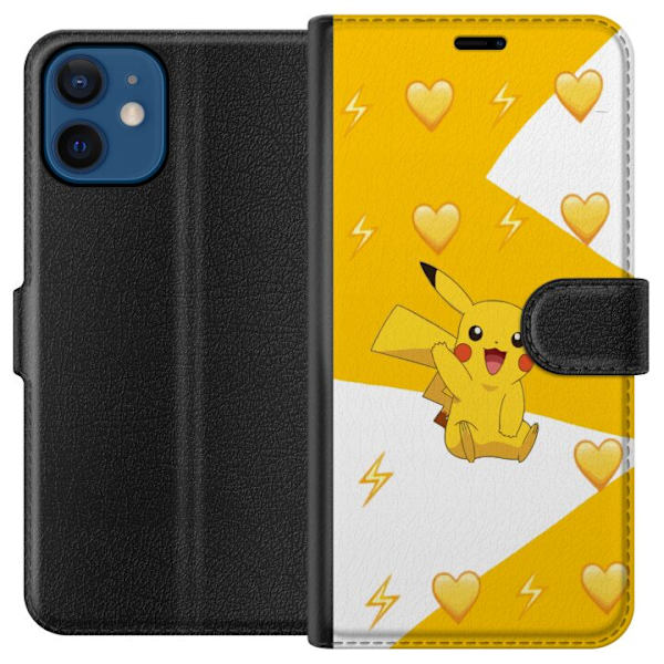 Apple iPhone 12 mini Plånboksfodral Pikachu Pokémon Gaming Figur Spelmotiv Populär Ikon Tecknad Serie Pokémon GO Barnklassiker