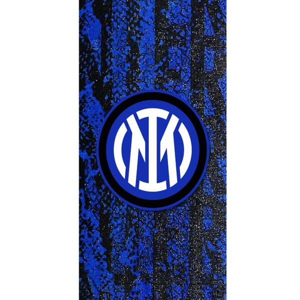 Kompatibel Tegnebogsetui til Apple iPhone 13 Pro Blåsort fodboldinspireret emblem mod struktureret blå og sort baggrund blå