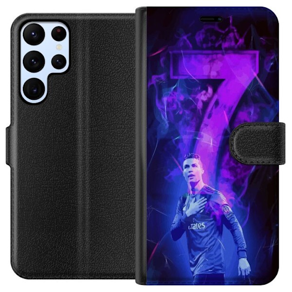 Samsung Galaxy S22 Ultra 5G Tegnebogsetui Ronaldo 7 - Fodboldlegende i Handling for Fans