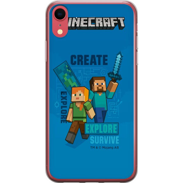 Apple iPhone XR Läpinäkyvä kuori Minecraft Luolastot