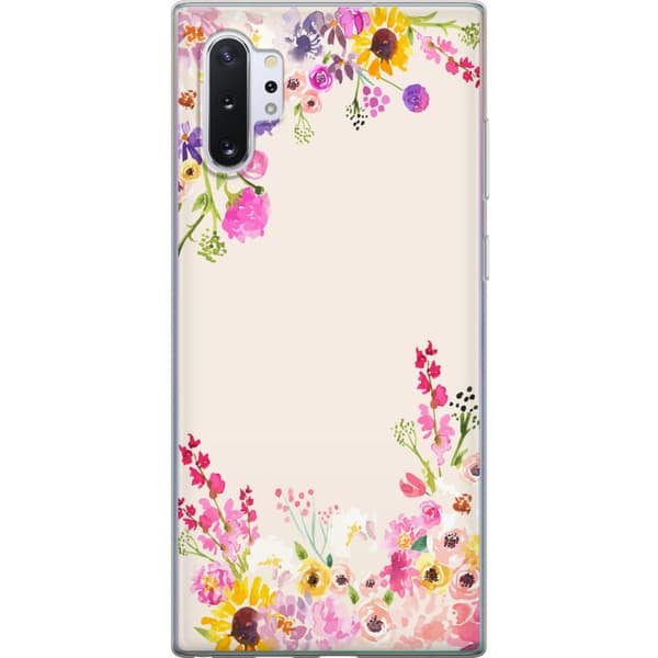 Kompatibelt Mobildeksel til Samsung Galaxy Note10+ Blommig akvarellram