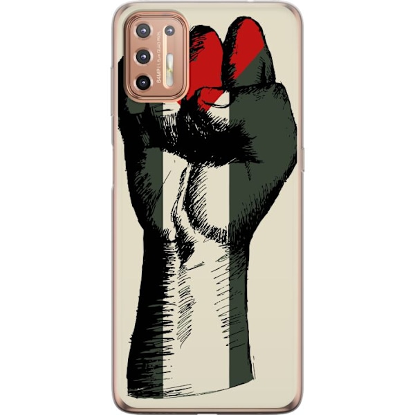 Motorola Moto G9 Plus Läpinäkyvä kuori Käsi sidottu Palestinan väreihin - voimakas symboli vapausliikkeelle