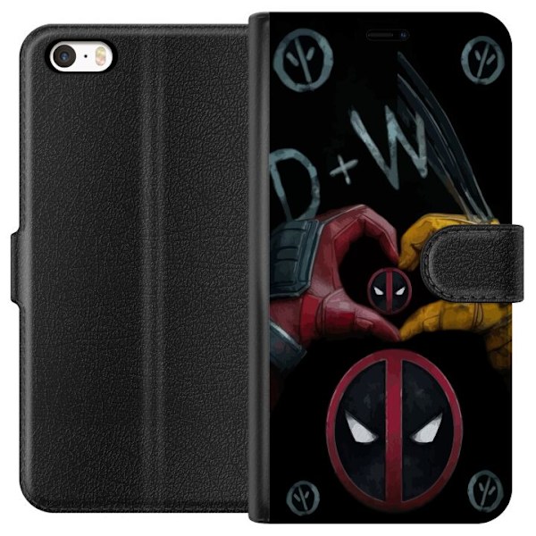 Apple iPhone SE (2016) Tegnebogsetui Deadpool & Wolverine Kær