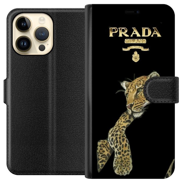 Apple iPhone 15 Pro Max Lompakkokotelo Prada Leopard