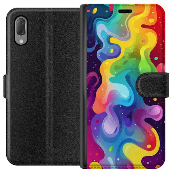 Sony Xperia L3 Plånboksfodral Color Splash Abstrakt Konst Design Färgstarkt Mönster Modern Populär Väggkonst Grafiskt Trend