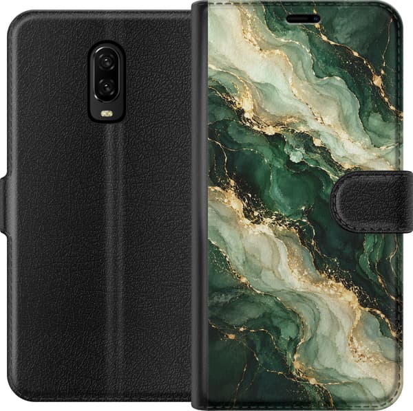 Kompatibelt Plånboksfodral till OnePlus 6T Skogsagat grön