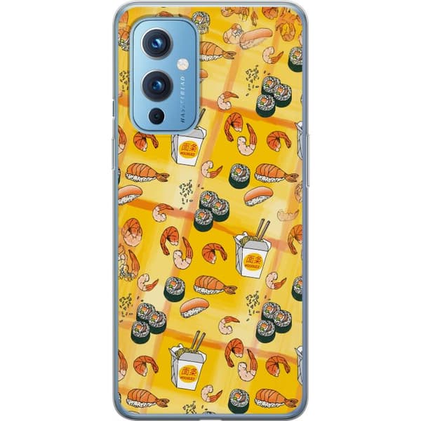 Kompatibelt Mobildeksel til OnePlus 9 Sushi räkor och nudlar gul