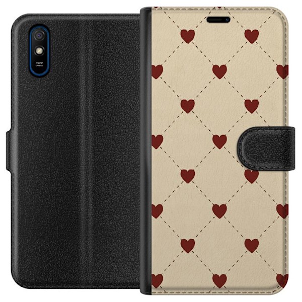 Xiaomi Redmi 9A Tegnebogsetui Hjertegitter
