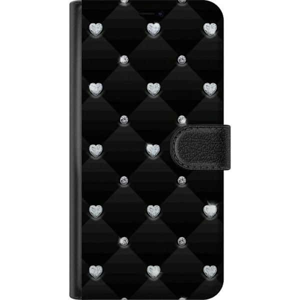 Apple iPhone 16e Lommeboketui Bling Hjerte
