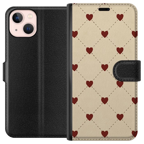 Apple iPhone 13 Plånboksfodral Heart Grid