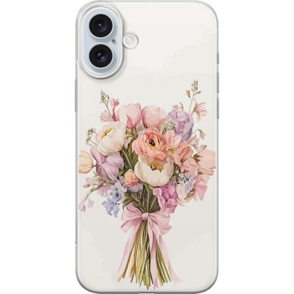 Apple iPhone 16 Plus Genomskinligt Skal Mobilskal med färgglad blombukett i romantisk stil