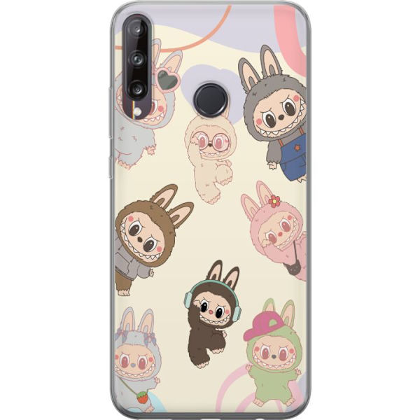 Huawei P40 lite E Genomskinligt Skal Labubu Pop Mart Kollektion Motiv Figur Samling Design Populärt Art Toy Pop Mart Kreativ Grafiskt