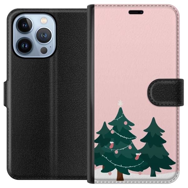 Kompatibel Tegnebogsetui til Apple iPhone 13 Pro Juletræer Glædelig Jul