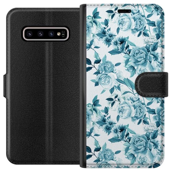 Kompatibel Tegnebogsetui til Samsung Galaxy S10+ Blomster