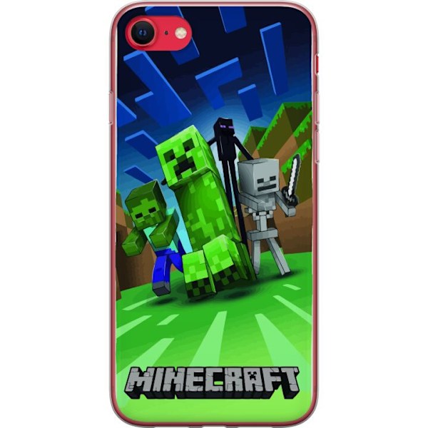Apple iPhone 8 Läpinäkyvä kuori Minecraft Creeper mobilskal i klassisk grön pixelstil