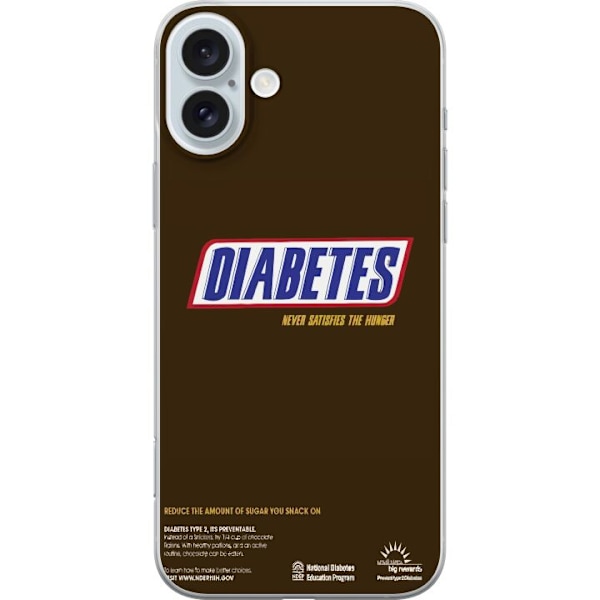 Apple iPhone 16 Plus Gjennomsiktig deksel Diabetes Snickers