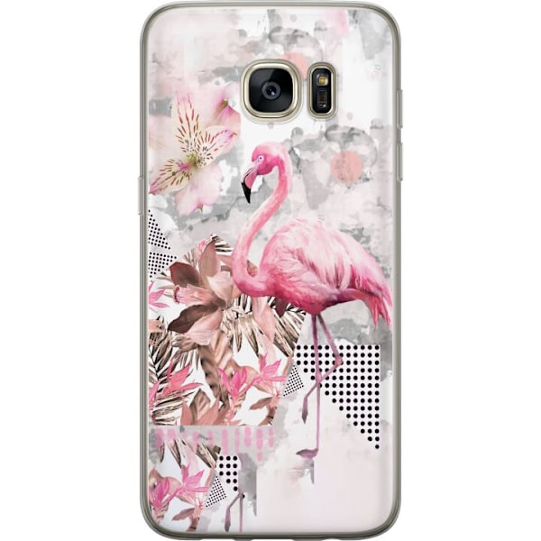 Samsung Galaxy S7 edge Läpinäkyvä kuori Flamingo
