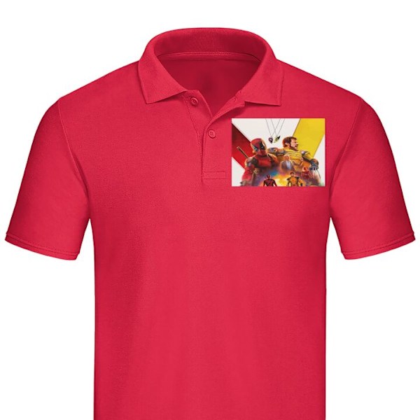 Piké för Vuxen | Elegant Pikétröja Wolverine Deadpool Röd X-Large