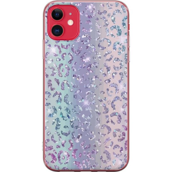 Apple iPhone 11 Läpinäkyvä kuori Glitter Leopard