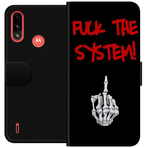 Motorola Moto E7 Power Lompakkokotelo Fuck System