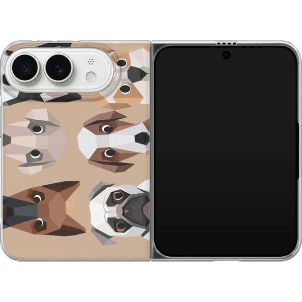 Kompatibelt Mobilskal till Apple iPhone Duo Beige polygonhundar beige