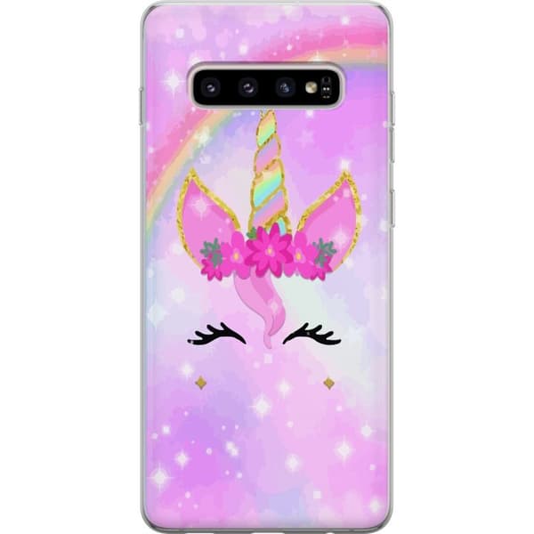 Kompatibel Mobilcover til Samsung Galaxy S10+ Enhjørningsansigt