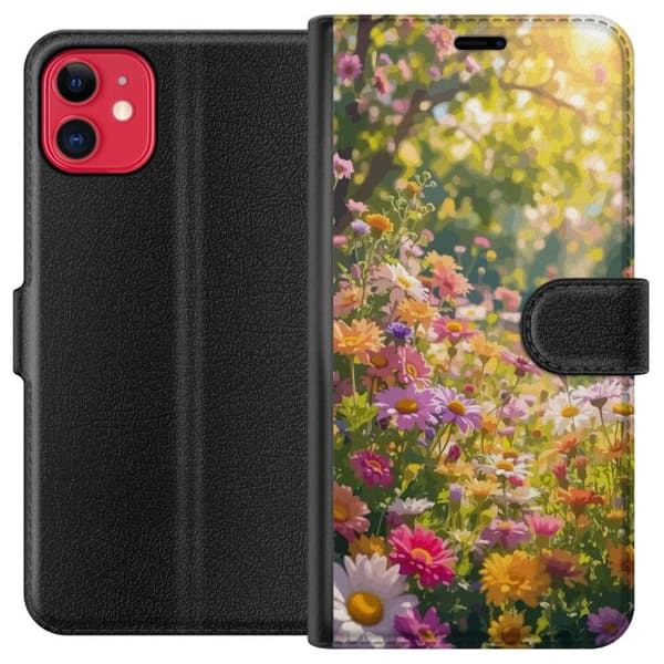 Kompatibel Tegnebogsetui til Apple iPhone 11 Blomstermønster