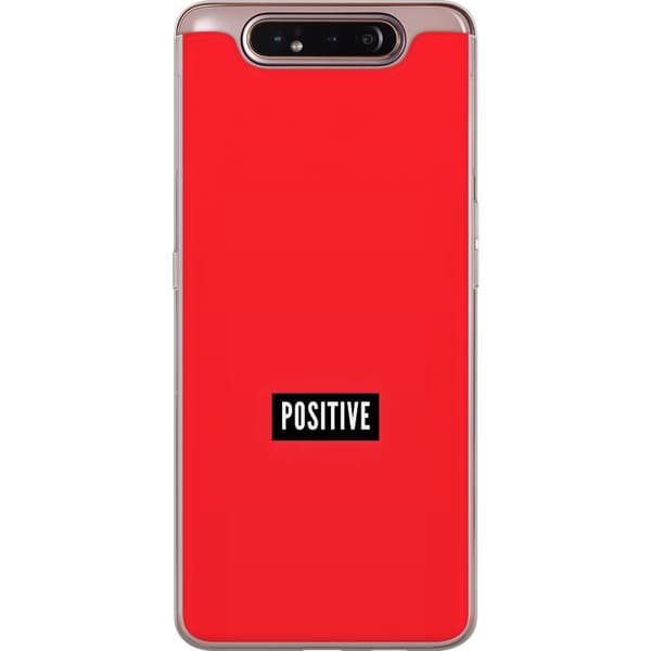 Kompatibelt Mobilskal till Samsung Galaxy A80 Positive text röd