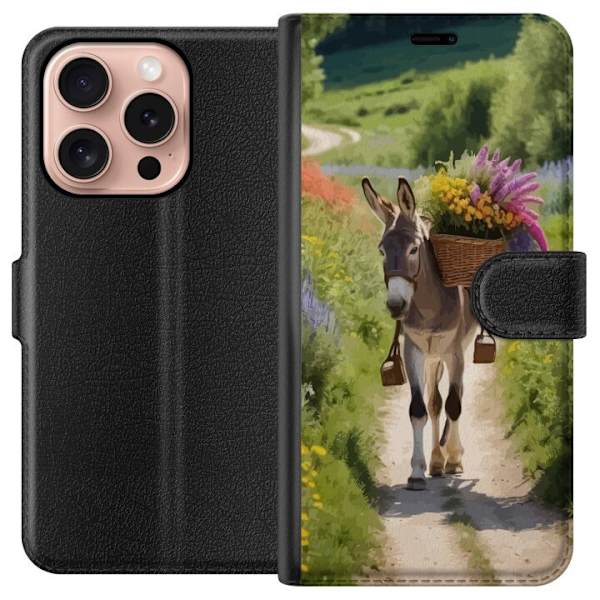 Apple iPhone 16 Pro Lompakkokotelo Aasi Eläinaihe Rauhallinen Suunnittelu Luontoaihe Suosittu Koristelu Huumori Graafinen Eläinteema Eksoottinen