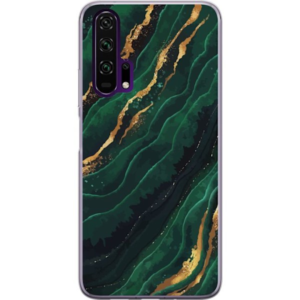 Honor 20 Pro  Gennemsigtig cover Marmor Guld Grøn