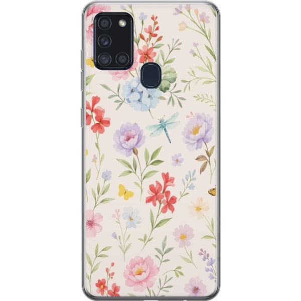 Samsung Galaxy A21s Genomskinligt Skal Blommor