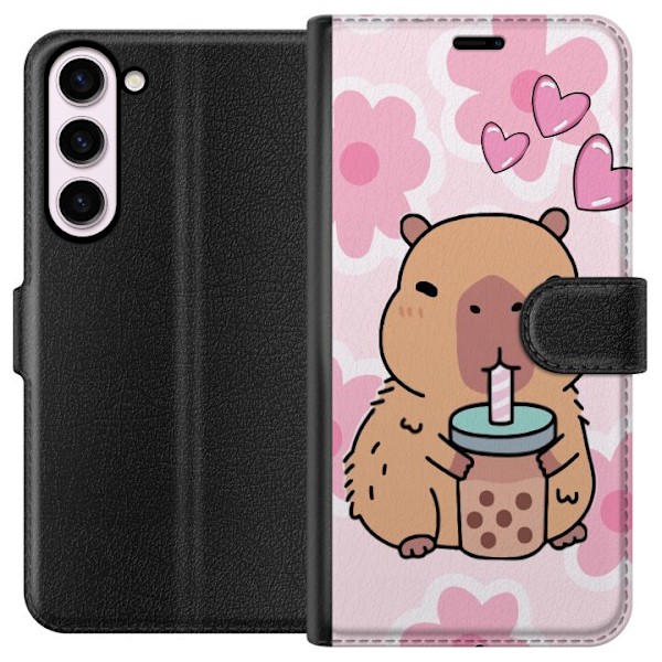 Samsung Galaxy S23+ Lommeboketui Kawaii Capybara Hjerteanime S