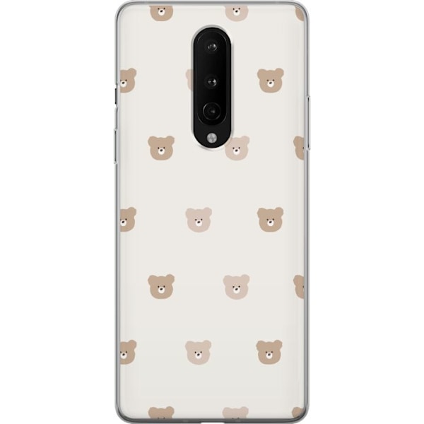OnePlus 8 Läpinäkyvä kuori Teddy-tausta - söpöt teddykarh